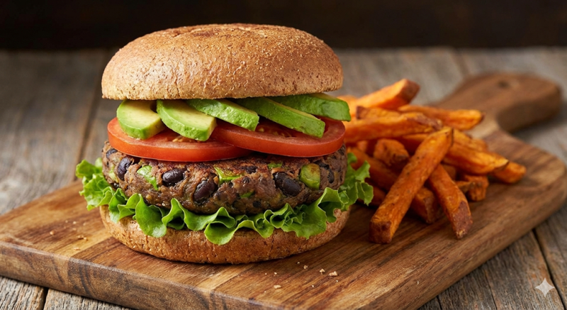 Avocado Black Bean Burgers